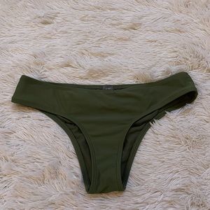 Dark green cheeky bikini bottoms